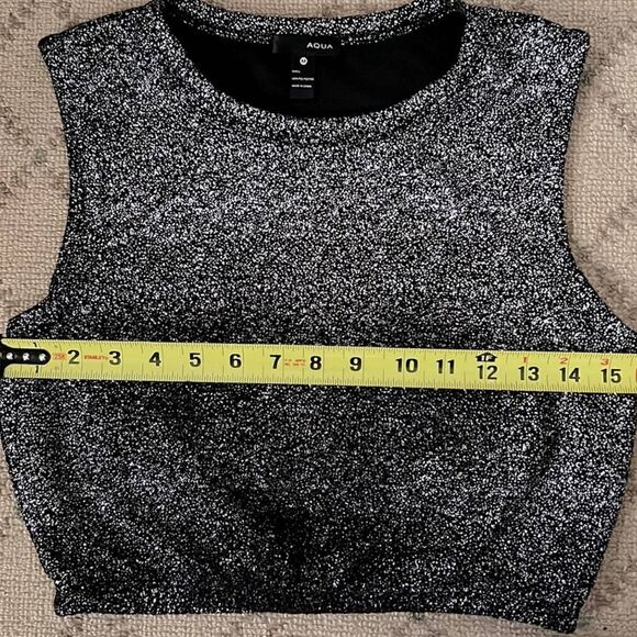 Design Lab black glitter elastic waist flowy skirt NWOT M - Picture 6 of 10